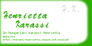 henrietta karassi business card